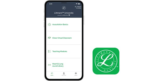 uygulamalar simgesinin yanında littmann university uygulaması bulunan iphone
